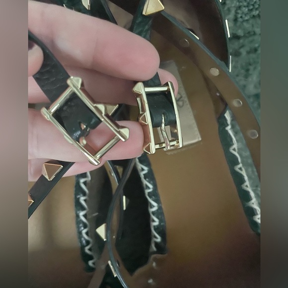 Valentino Garavani Women's Rockstud Wedge Espadrilles Leather Black size 36 - Picture 6 of 10